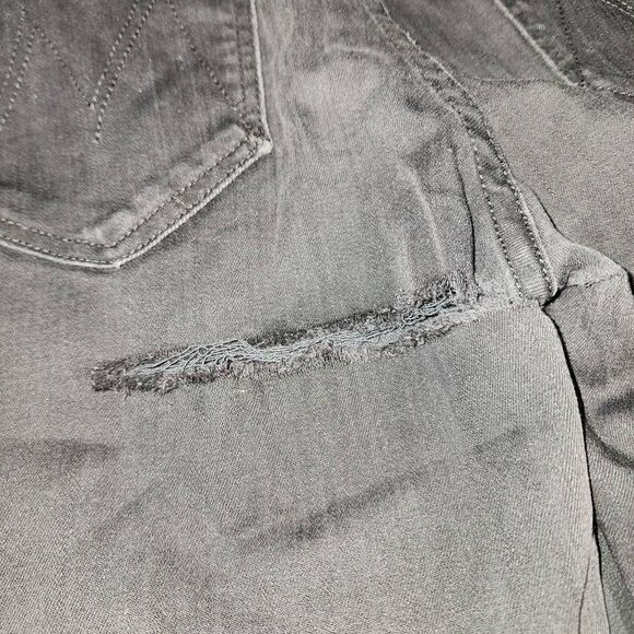 Mother Womens Black The Looker Ankle Fray Distressed Jeans 29 Butt Rip - Picture 5 of 8